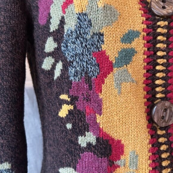 Vintage Sparrow Anthropologie Lambswool "Yellow Brick Road" Duster Cardigan - Picture 3 of 14